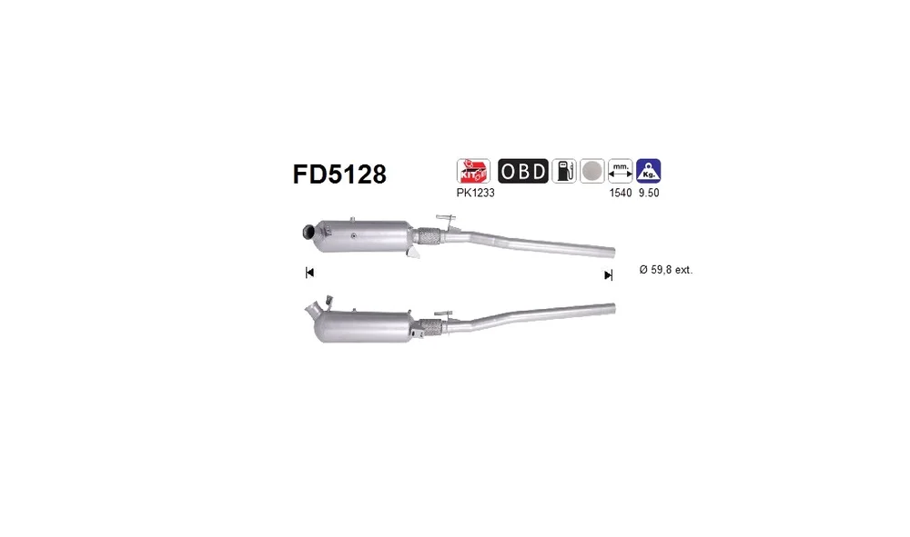 Sot-\/ Partikelfilter, Eksosanlegg FD5128 v:5635628