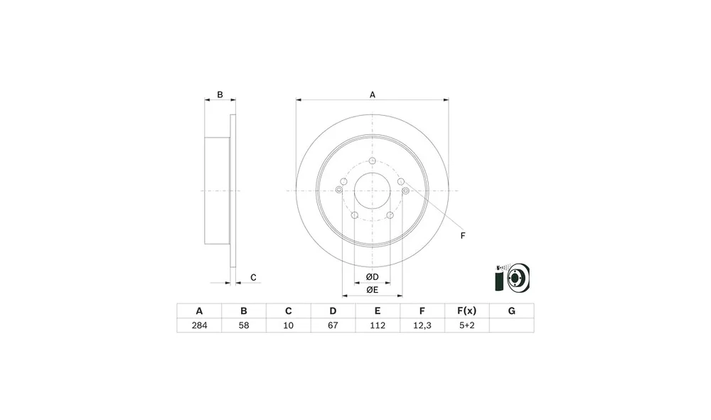 Bremseskive - 0 986 479 H16 - (BOSCH) v:3358164