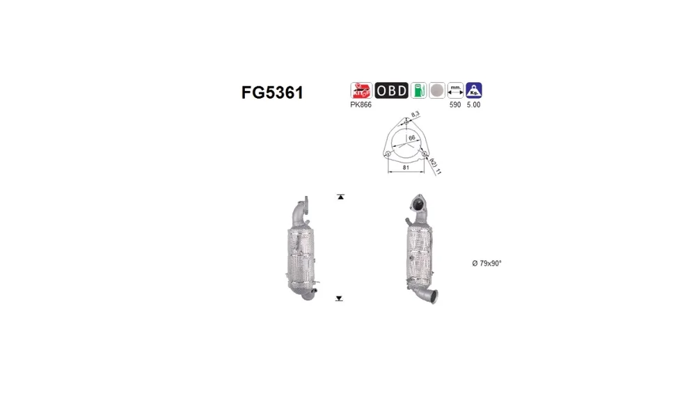 Sot-\/ Partikelfilter, Eksosanlegg FG5361 v:5228522