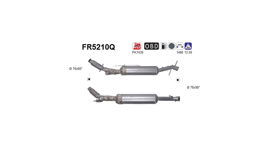 Sot-\/ Partikelfilter, Eksosanlegg FR5210 v:1608253 Sot-\/ Partikelfilter, Eksosanlegg FR5210 v:1608253