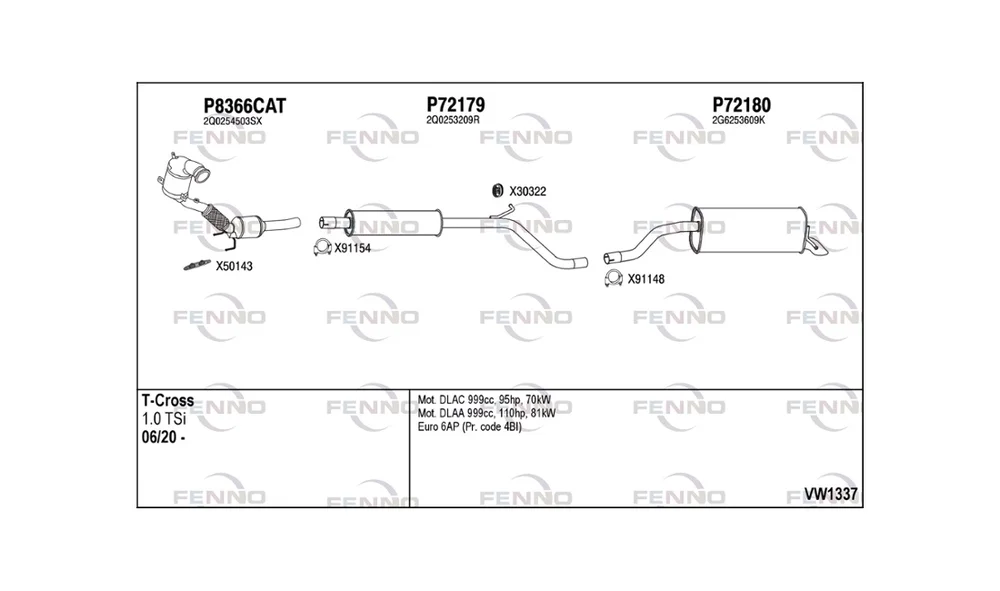 Avgassanlegg – VW1337 – (Fenno) v:6680190