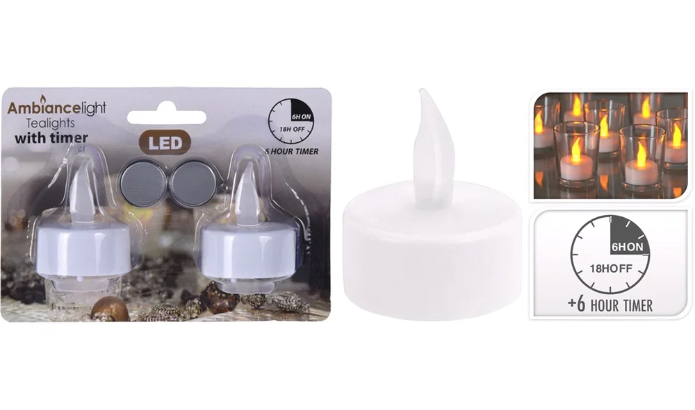 Telys LED 2 stk med timer v:8434966