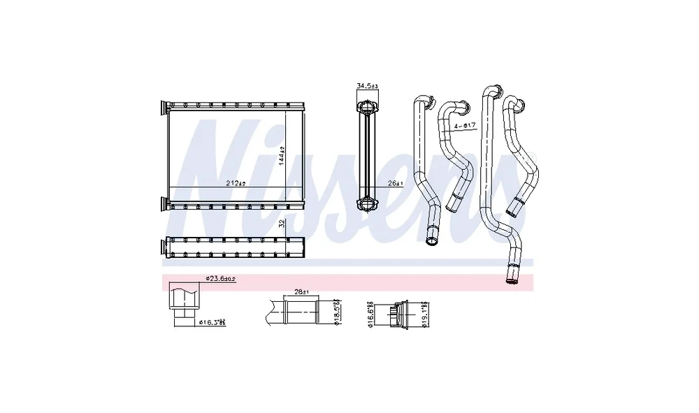 Varmeapparat register 707372 (Nissens) v:9153098