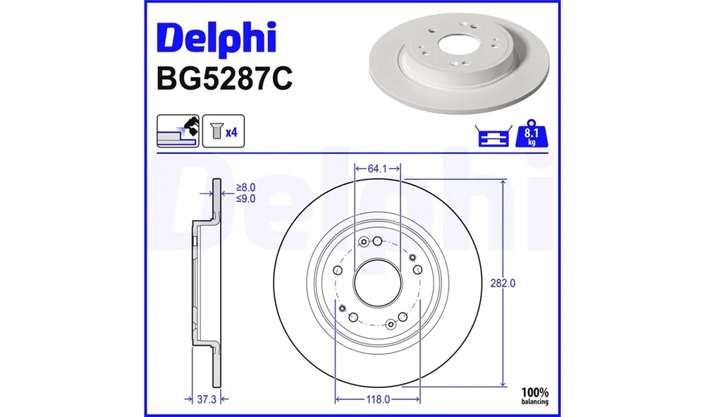 Bremseskive - BG5287C - (Delphi) v:8005521
