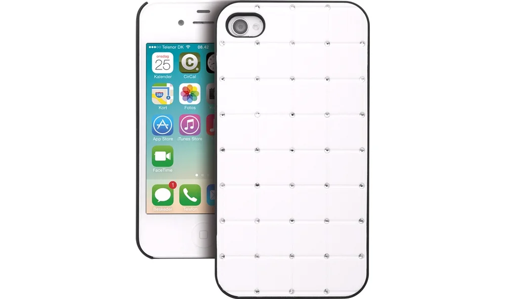 Cover hvit med rhinestone iPhone 4\/4S v:2205394