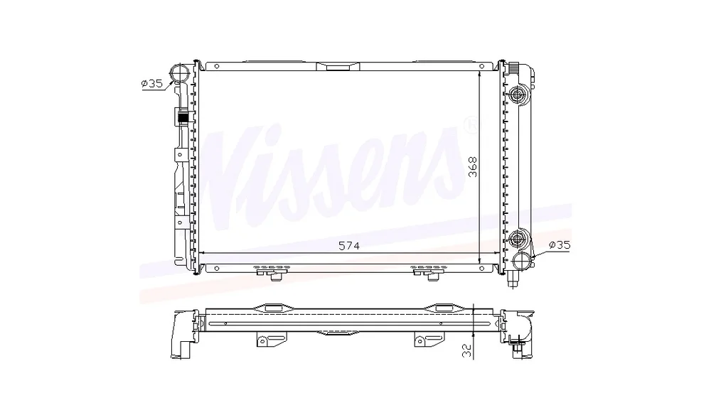 Radiator, Motorkjøling 62670A (Nissens) v:9870161