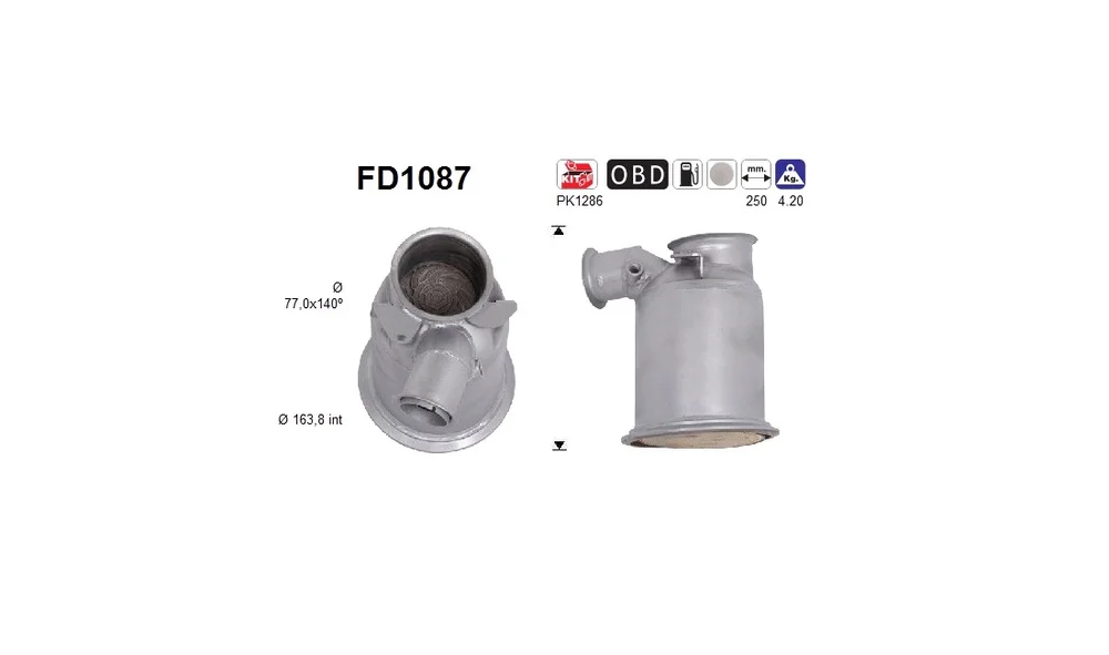 Sot-\/ Partikelfilter, Eksosanlegg FD1087 v:9709775
