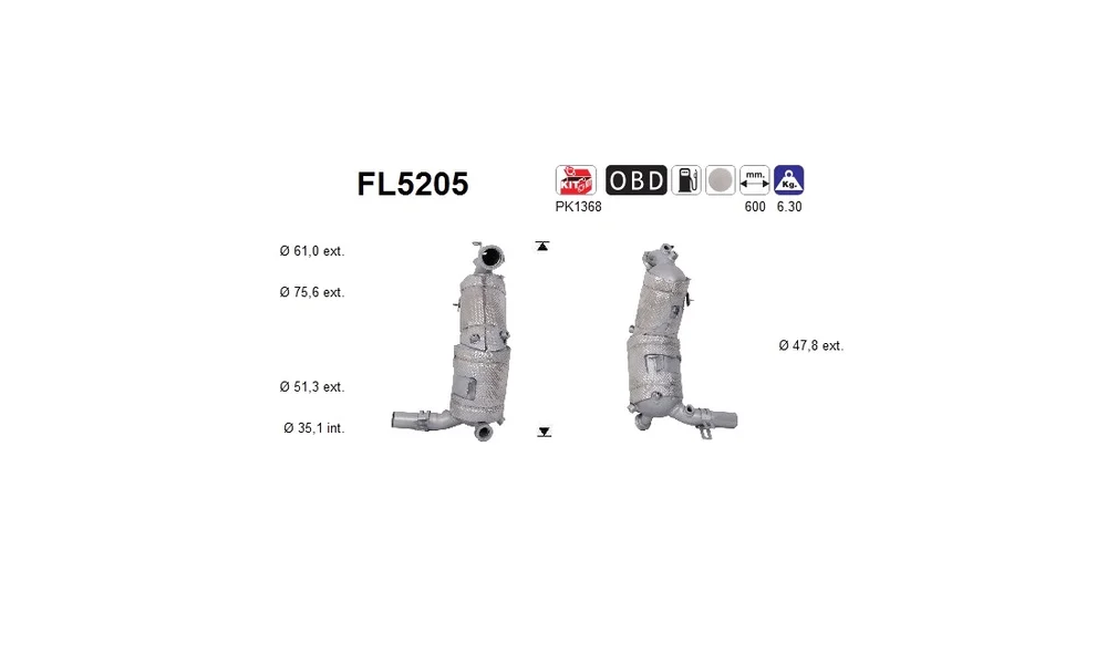Sot-\/ Partikelfilter, Eksosanlegg FL5205 v:6762896