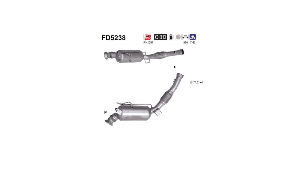 Sot-\/ Partikelfilter, Eksosanlegg FD5238 v:2020265