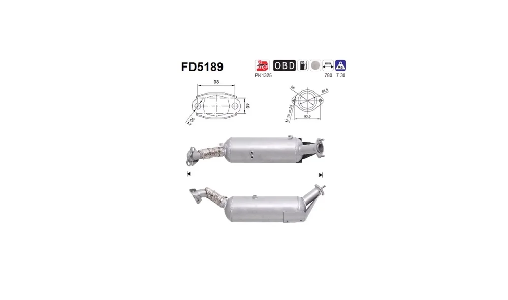 Sot-\/ Partikelfilter, Eksosanlegg FD5189 v:5649872