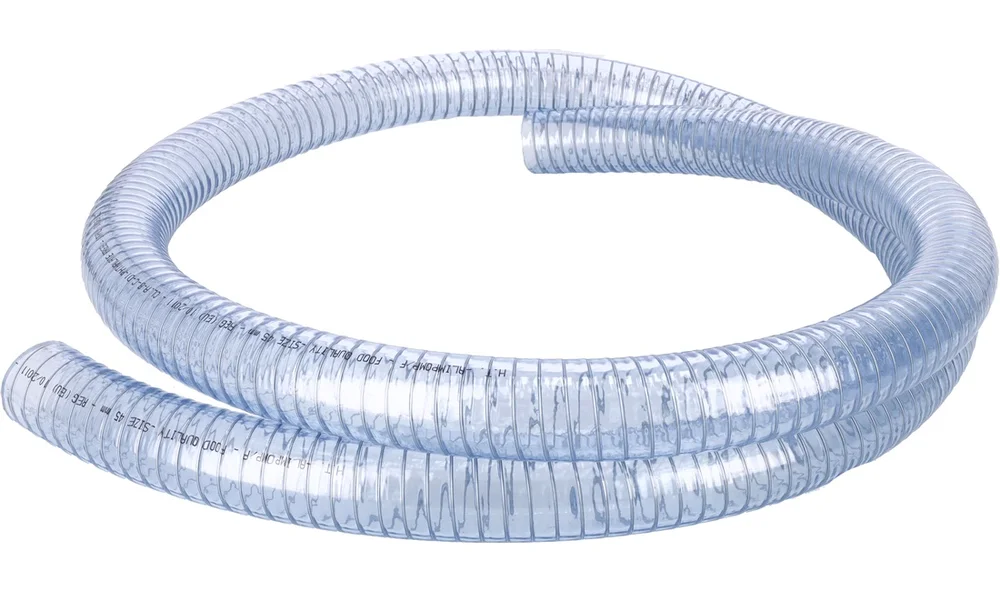 Klar slange m\/stålspiral 45mm, rulle 3m v:3818858