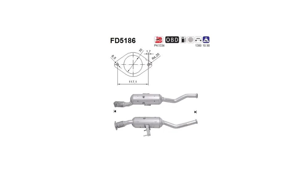 Sot-\/ Partikelfilter, Eksosanlegg FD5186 v:1988341