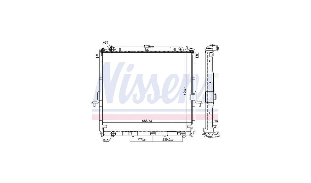 Radiator, Motorkjøling 68726 (Nissens) v:4734032