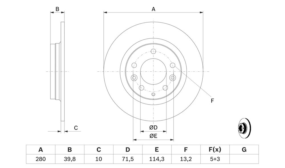 Bremseskive - 0 986 479 B77 - (BOSCH) v:2041582