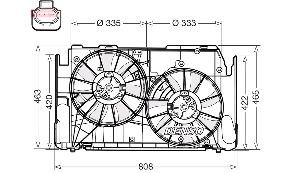 Kjølevifte, Motor - DER50002 - (DENSO) v:1015934