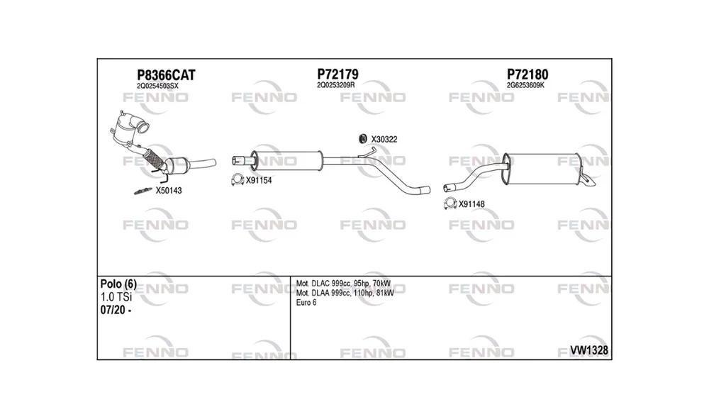 Avgassanlegg – VW1328 – (Fenno) v:8282707