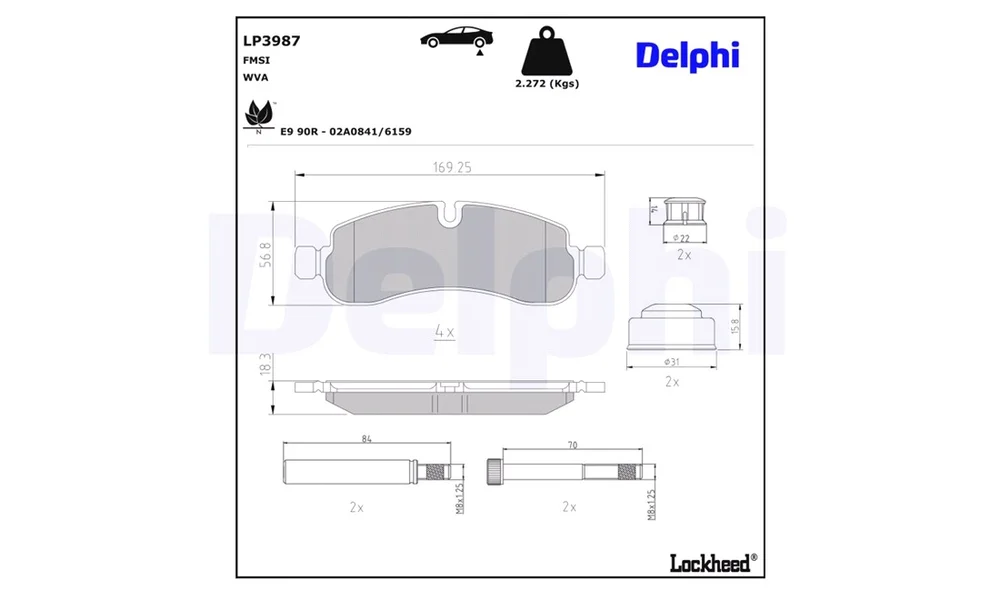 Bremsekloss Sett - LP3987 - (Delphi) v:8016957