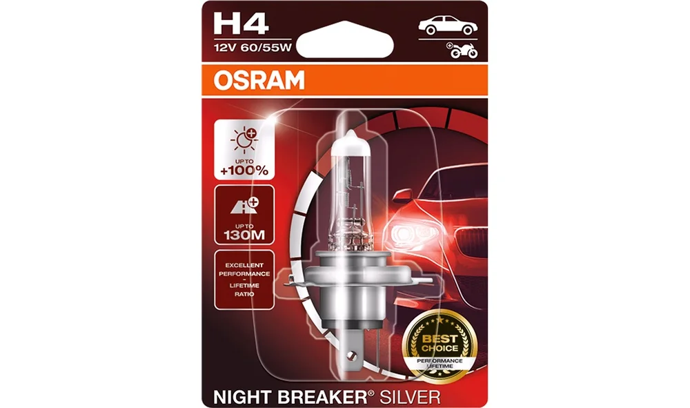 NightBreaker pære Silver +100 H4 v:6106252