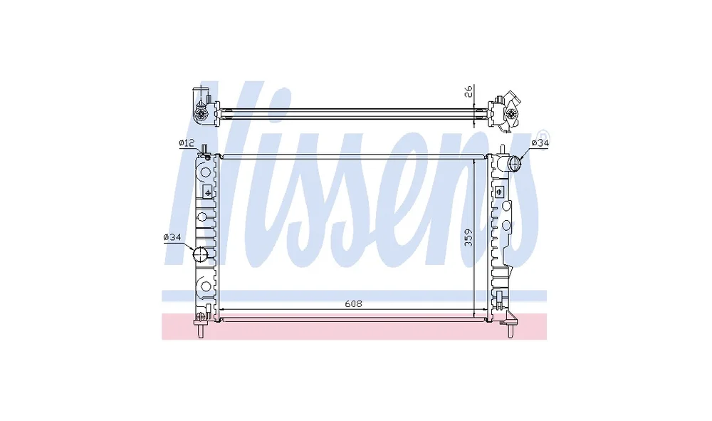 Radiator, Motorkjøling 68002A (Nissens) v:2318355 Radiator, Motorkjøling 68002A (Nissens) v:2318355